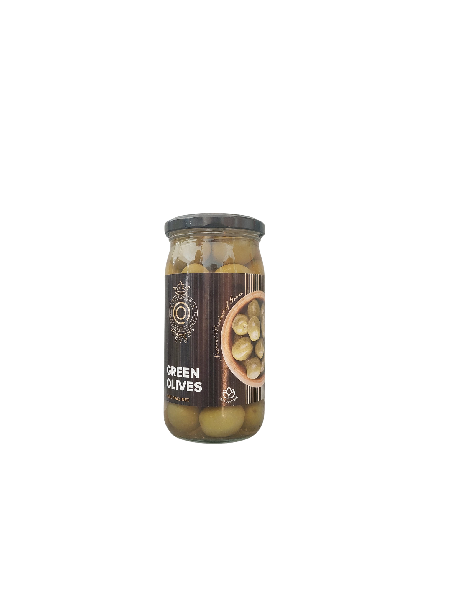 ARGRINIO grüne Oliven im Glas mit Kern / 215 gr. netto
