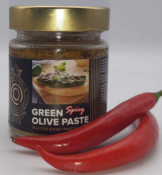 Olivenpaste Pikant aus grünen Prasinis Oliven mit pikanten Gewürzen