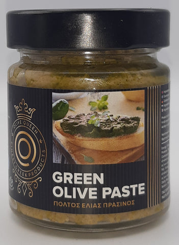 Olivenpaste aus grünen Prasinis Oliven