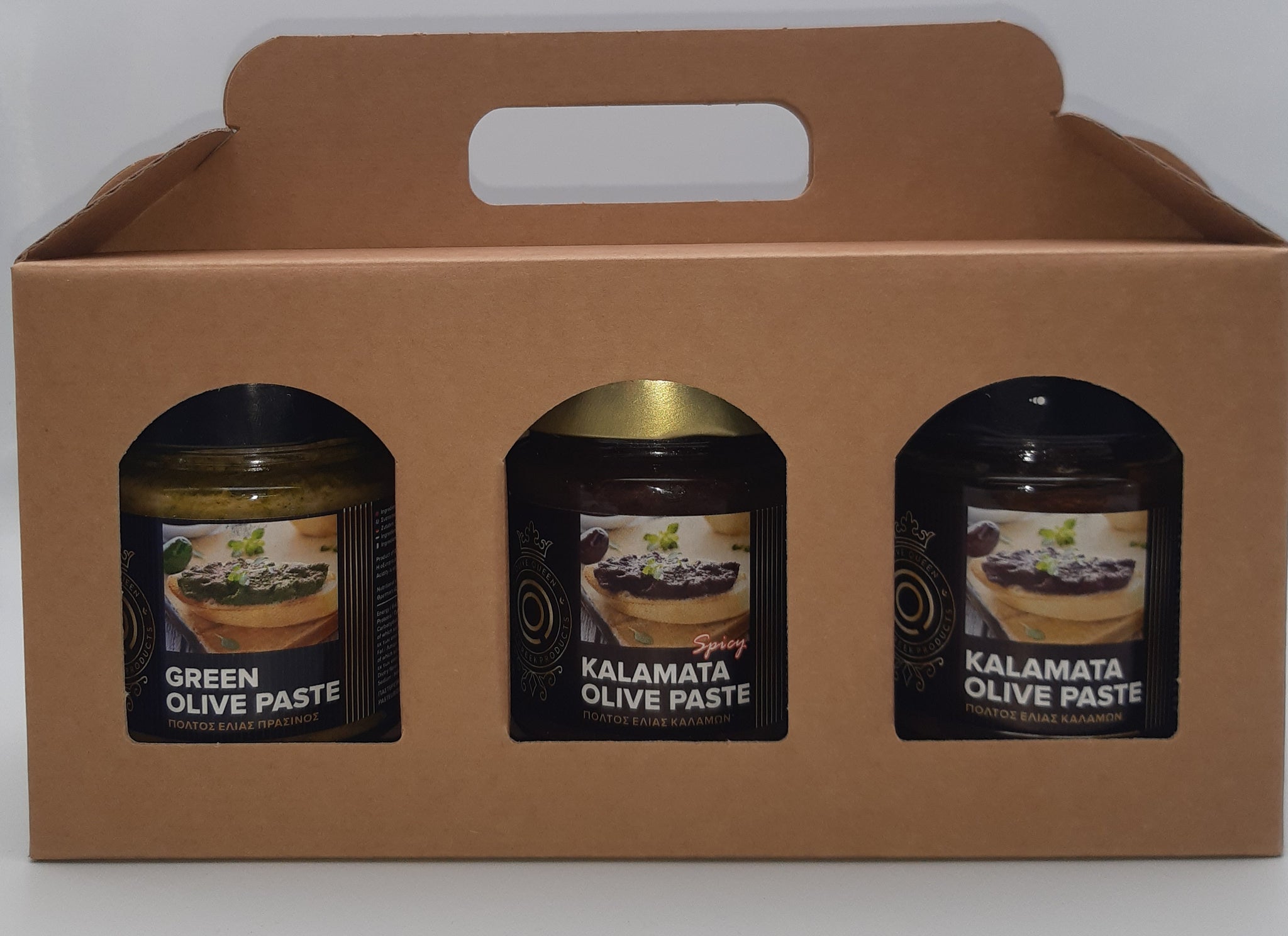 Olivenpasten 3er Set in praktischer Tragebox. 3 Varianten zur Auswahl!